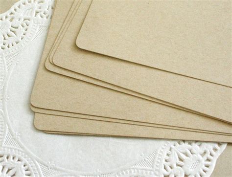 Kraft Paper Blank Note Card With Round Corner Size