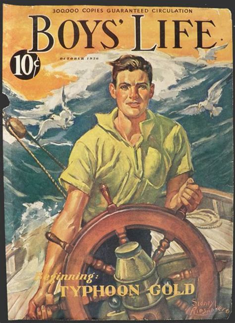 1936 Boys Life Magazine Cover ~ Man At Ship Wheel Vintage Magazine Covers