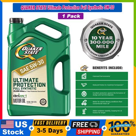 🚘🛢 Quaker State Ultimate Protection Full Synthetic 5w 30 Motor Oil 5