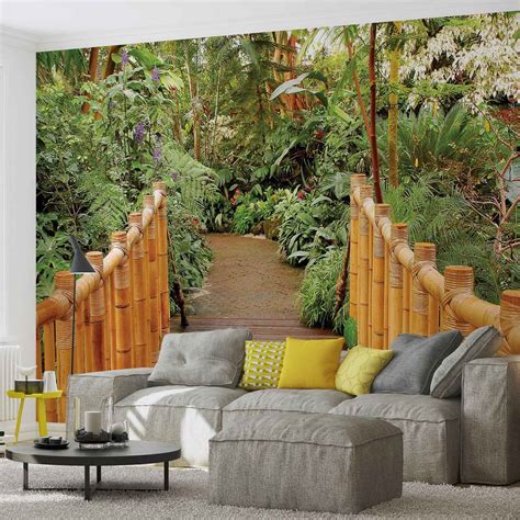 Forest Nature Path Bamboo Wall Paper Mural Buy At