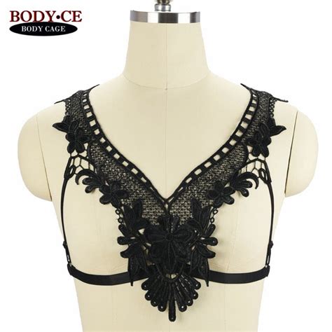Buy Hot Womens Sexy Lace Sheer Caged Bralette Black