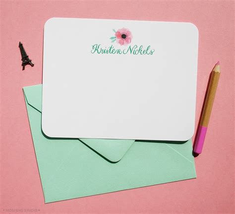 These stationery designs can be personalized with any initial and we can even custom adjust the color to most colors (some colors won't print well, but we'll tell you). Painted Personalized Note Cards