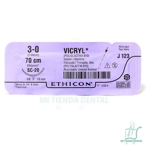 Sutura Absorbible Vicryl 3 0 70 Cm Sc 20