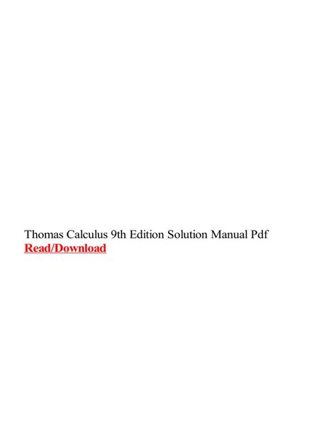Unlock your thomas' calculus pdf (profound dynamic fulfillment) today. thomas-calculus-9th-edition-solution-manual-pdf.pdf ...
