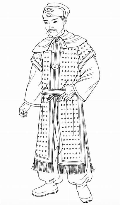 Chinese Coloring Pages Traditional Hanfu Oriental Clothing