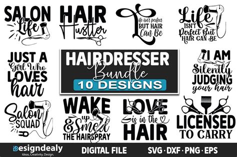 Hairdresser SVG Bundle Designs Graphic By Buysvgbundles Creative Fabrica