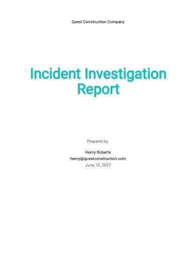 Incident Investigative Report 10 Examples Format Pdf Examples