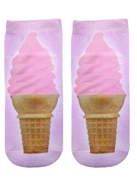 Ice Cream Cone Ankle Socks Cream Socks Fun Ankle Socks Ice Cream Cone