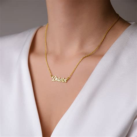 Elegant Cursive Name Necklace Gold Electroplated