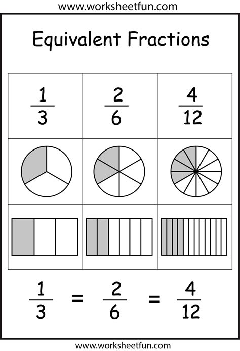 Equivalent Fractions 2 Worksheets Free Printable