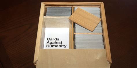 Unlike most of the party games you've played before, cards against humanity is as despicable and awkward as you and your friends. A beautiful box to store cards against humanity and all of those wonderful expansion packs ...