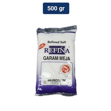 Jual Refina Garam Meja Refined Salt 500 Gr Shopee Indonesia