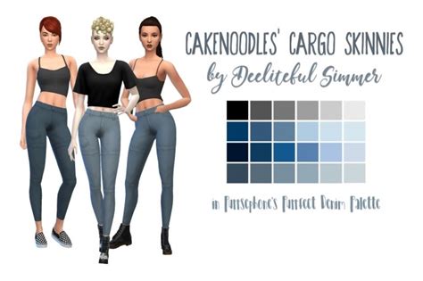 Cakenoodles Cargo Skinnies In Purrsephones Purrfect Denim Palette