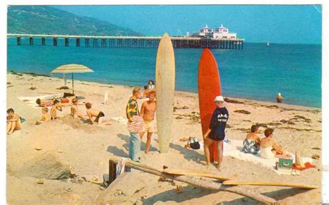 Undated Unused Postcard Malibu California Ca Surfboards And Ocean Beach Malibu Surf Malibu