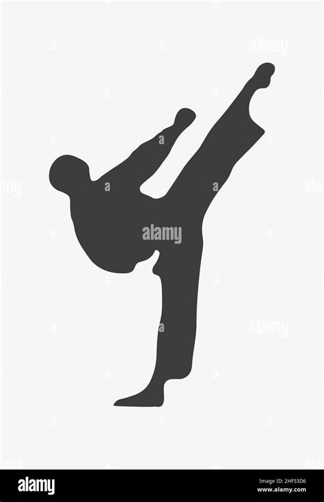 Karate Kick Vector Icon Martial Art Silhouette Stock Vector Image