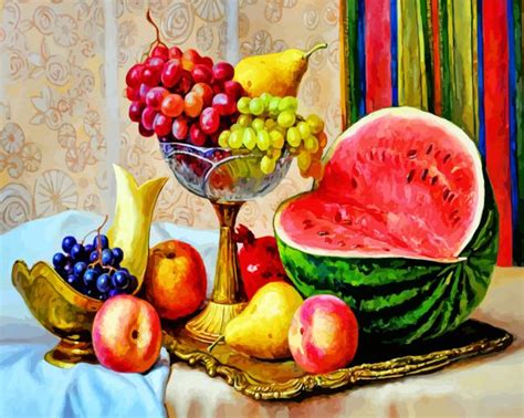 Fruits Still Life Paint By Numbers Numeral Paint Kit