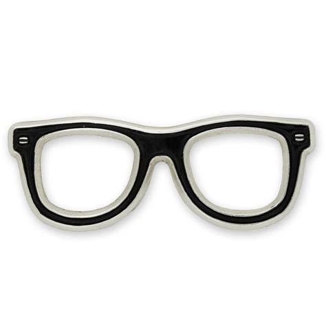 Pinmarts Black Glasses Frames Eyeglasses Enamel Lapel Pin