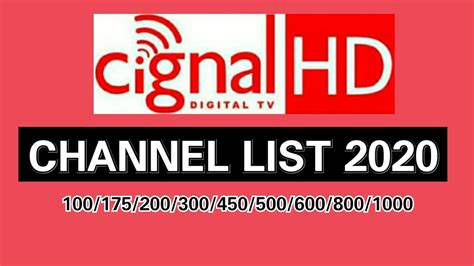 Cignal Channel List 2020 Youtube