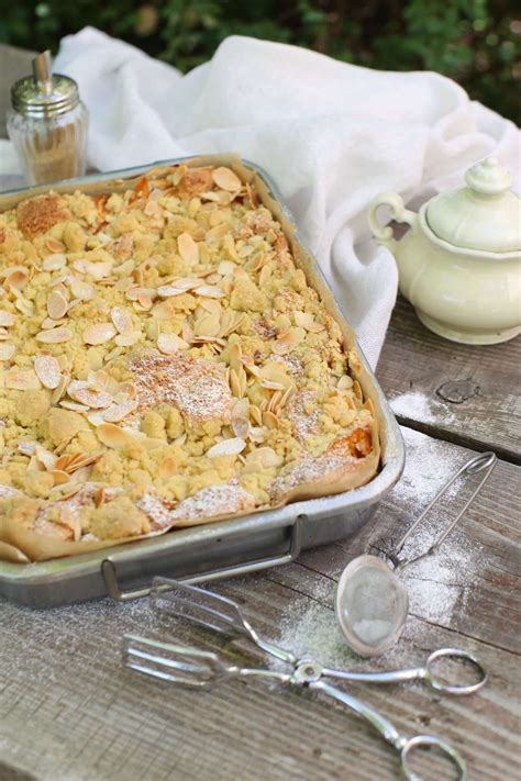 Die restlichen zutaten zugeben und kurz verrühren. Saftiger Aprikosen-Streuselkuchen mit Mandeln - La Crema ...