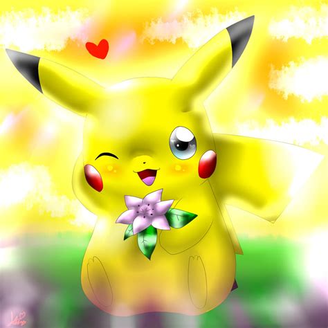 Ashs Pikachu Giving Dawns Pachirisu A Flower By Pokeloidpachiviray On