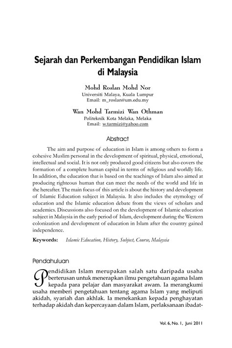 Pendidikan di indonesia telah mengalami berbagai perkembangan sejak periode kemerdekaan. (PDF) Sejarah dan Perkembangan Pendidikan Islam di Malaysia