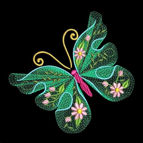 Flutterby Luv 2 6 Inch 10 Machine Embroidery Designs Instant Download