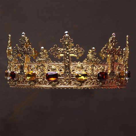 FRANCIS Crown King Gold Crown Cross Crown Men's King | Etsy | Medieval crown, Gold king crown 