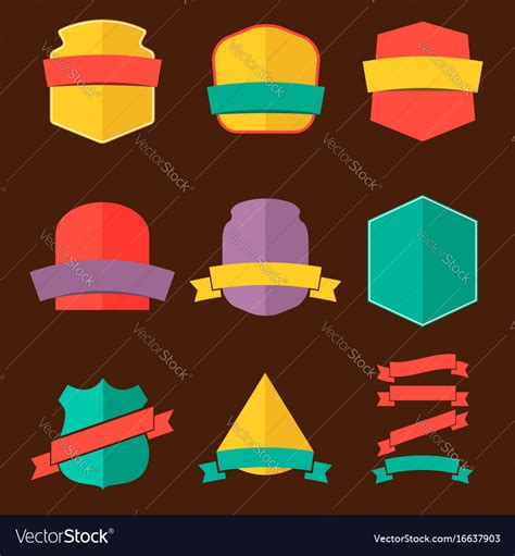Set Of The Badges In Flat Style Royalty Free Vector Image