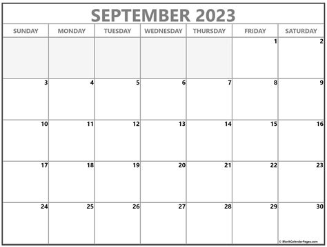 September 2023 Calendar Free Printable Calendar