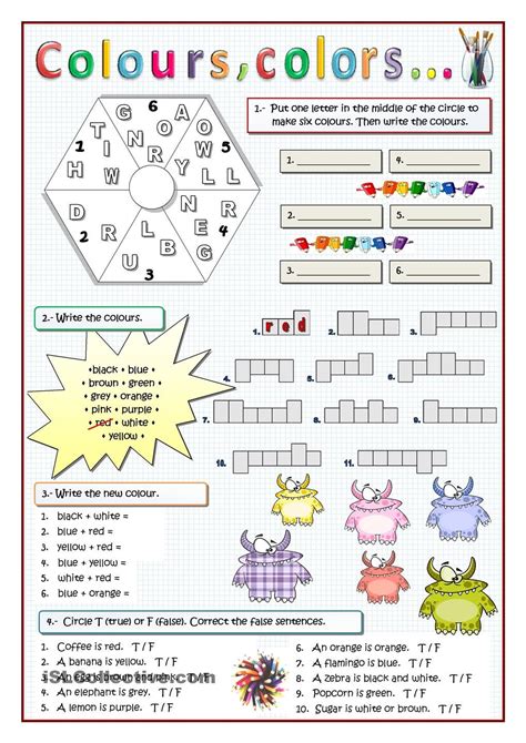 Colours Colors Teaching Colors Esl Worksheets Learning Colors