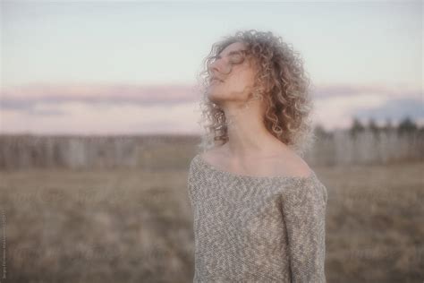 Dreamy Portrait Of Blonde Curly Woman By Stocksy Contributor Serge