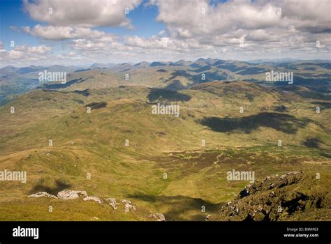 The View Of The Scottish Highlands From The Summit Of Ben Lomond On A