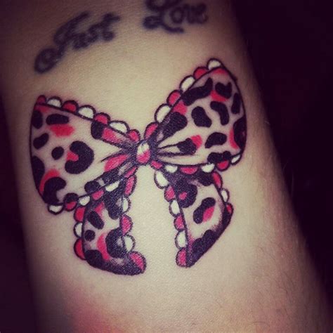 Bow Tattoo Wrist Tattoo Pretty Girly Bow Leopard Print Bow Tattoo Designs Thigh Tattoo