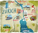 Map Of Zurich City Maps Of Switzerland Planetologcom