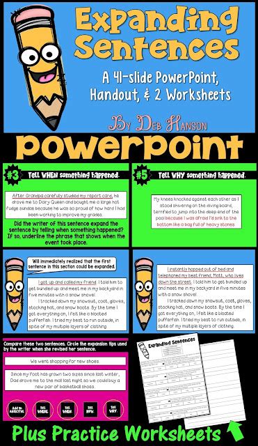 Writing Lesson Expanding Sentences Upper Elementary Snapshots