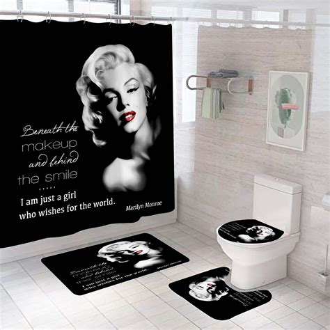 Marilyn Monroe Custom Shower Curtain Printing Luxury Bath Curtains 3d Bathroom Sets With Shower