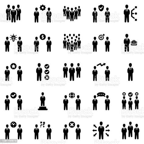Business People Icon Set Vector Illustration Stock Illustration
