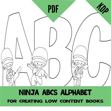 Kdp Abc Alphabet Ninja Coloring Interior Pages Sheets Pdf Etsy Abc