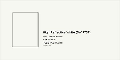Sherwin Williams High Reflective White Sw 7757 Paint Color Codes
