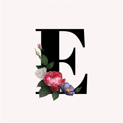 Here's the list for when you wanna pimp your abc's! Classic and elegant floral alphabet font letter E vector ...