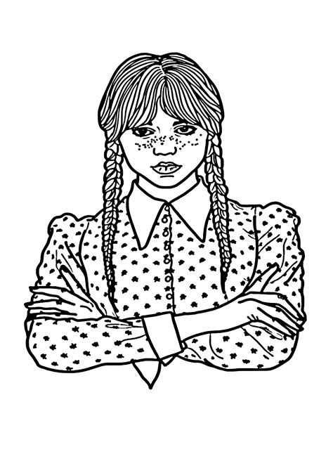 Jenna Ortega As Wednesday Addams Coloring Page Coloring Page Page For Sexiz Pix