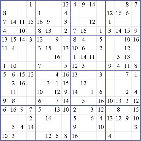 Solver megasudoku 16x16, solver supersudoku 16x16, solve sudoku puzzles online, in a convenient manual or automatic modes. 16 Grid Sudoku Printable | LONG HAIRSTYLES