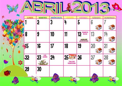 Los Solecitos De Adela Calendario De Abril