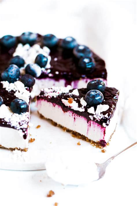 What is vegan cheesecake made from? Vegan Blueberry Yogurt Cheesecake - Paleo Gluten Free Eats