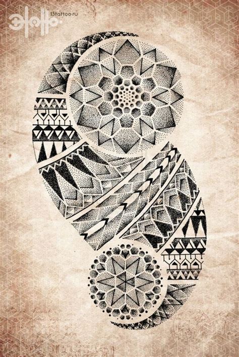 Geometric Tribal Tattoo Dotwork Geometric Pointillism Tattoo