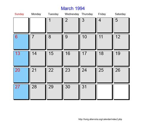 March 1994 Roman Catholic Saints Calendar
