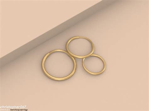 Bare Hoop Earrings By Christopher067 At Tsr Sims 4 Updates