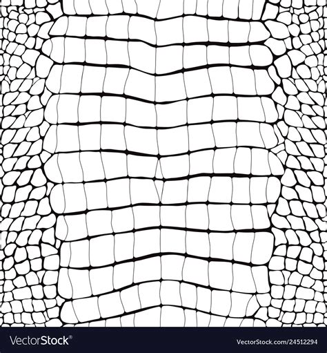 Crocodile Skin Black And White Seamless Pattern Vector Image