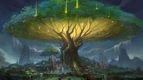 What A Big Tree By Luan Chao • Rimaginarymindscapes Fantasy Tree Fantasy Landscape Fantasy
