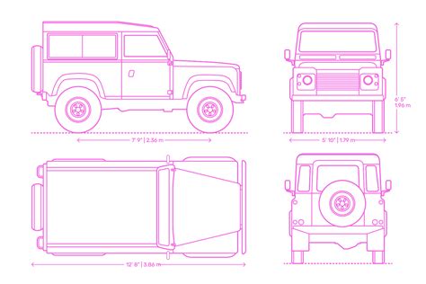 Land Rover Defender 90 Drawing
